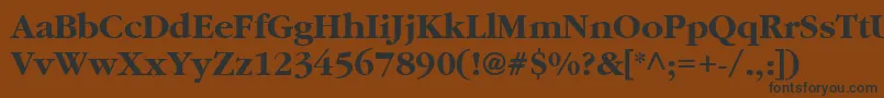 GaramondBoldBold-fontti – mustat fontit ruskealla taustalla