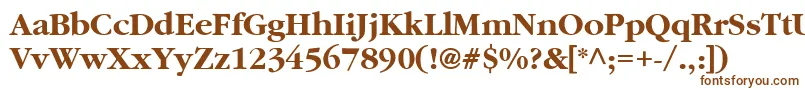 GaramondBoldBold-fontti – ruskeat fontit valkoisella taustalla