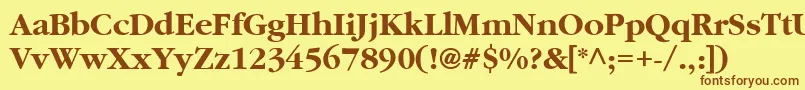 GaramondBoldBold Font – Brown Fonts on Yellow Background