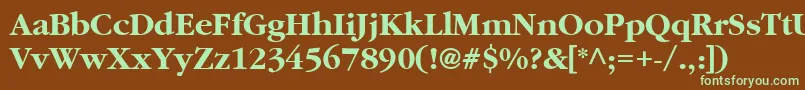 GaramondBoldBold-fontti – vihreät fontit ruskealla taustalla
