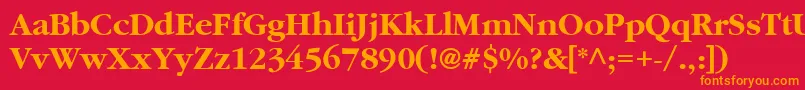 フォントGaramondBoldBold – 赤い背景にオレンジの文字