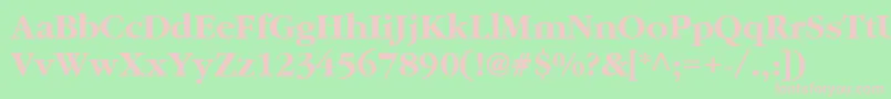 GaramondBoldBold-fontti – vaaleanpunaiset fontit vihreällä taustalla