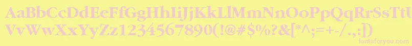GaramondBoldBold-Schriftart – Rosa Schriften auf gelbem Hintergrund