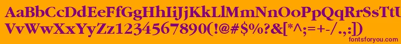 GaramondBoldBold-Schriftart – Violette Schriften auf orangefarbenem Hintergrund