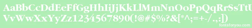 フォントGaramondBoldBold – 緑の背景に白い文字