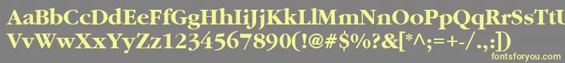 GaramondBoldBold-fontti – keltaiset fontit harmaalla taustalla