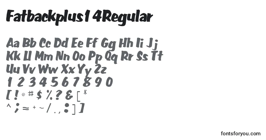 Шрифт Fatbackplus14Regular – алфавит, цифры, специальные символы