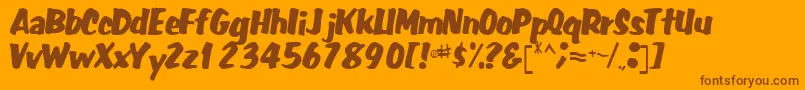Czcionka Fatbackplus14Regular – brązowe czcionki na pomarańczowym tle