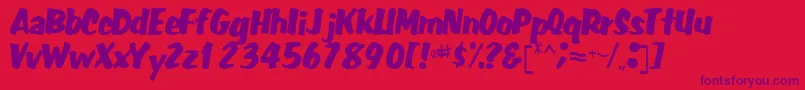 フォントFatbackplus14Regular – 赤い背景に紫のフォント