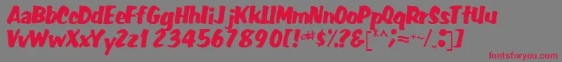 Fatbackplus14Regular Font – Red Fonts on Gray Background