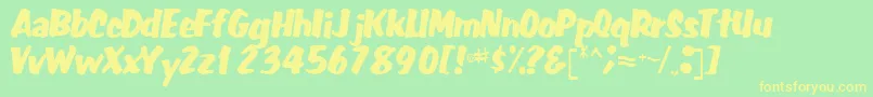 Fatbackplus14Regular Font – Yellow Fonts on Green Background