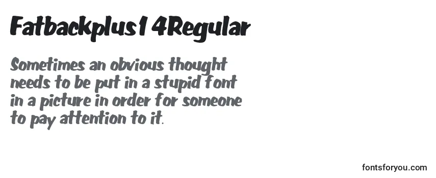 Review of the Fatbackplus14Regular Font