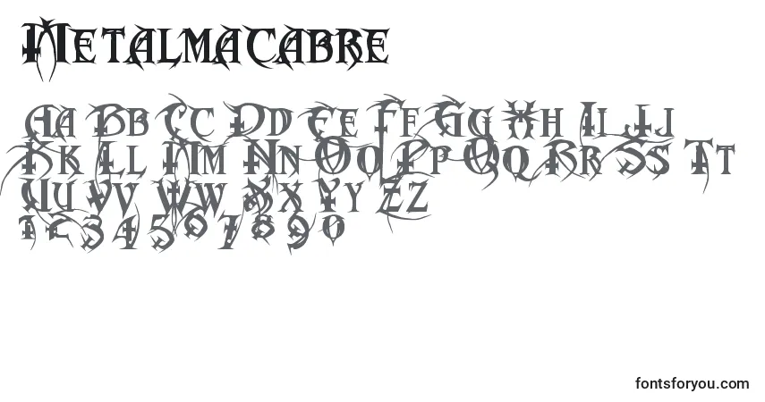Metalmacabre-fontti – aakkoset, numerot, erikoismerkit