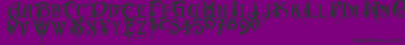 フォントMetalmacabre – 紫の背景に黒い文字