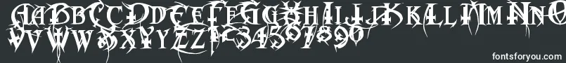 Metalmacabre-Schriftart – Weiße Schriften auf schwarzem Hintergrund