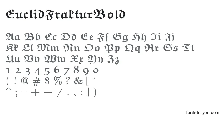 EuclidFrakturBoldフォント–アルファベット、数字、特殊文字