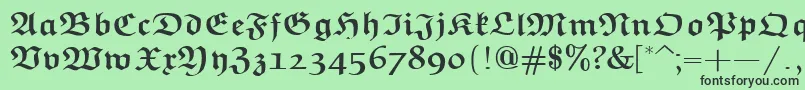 Шрифт EuclidFrakturBold – чёрные шрифты на зелёном фоне