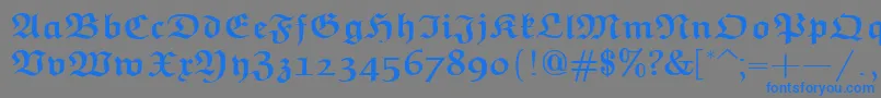 フォントEuclidFrakturBold – 灰色の背景に青い文字