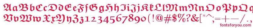 フォントEuclidFrakturBold – 白い背景に赤い文字