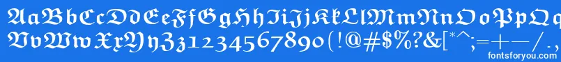 フォントEuclidFrakturBold – 青い背景に白い文字