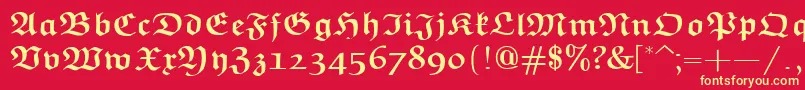 フォントEuclidFrakturBold – 黄色の文字、赤い背景