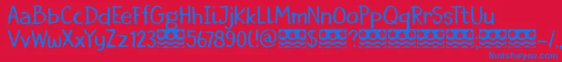 DkBorrowdale Font – Blue Fonts on Red Background