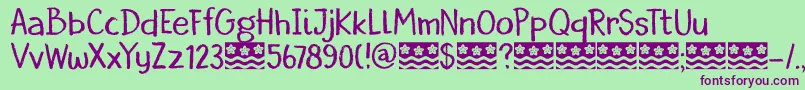 DkBorrowdale Font – Purple Fonts on Green Background