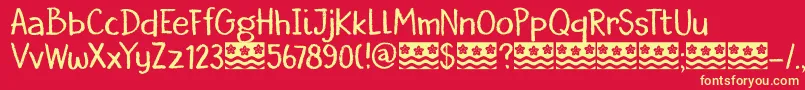DkBorrowdale Font – Yellow Fonts on Red Background