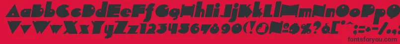 Indepit-Schriftart – Schwarze Schriften auf rotem Hintergrund