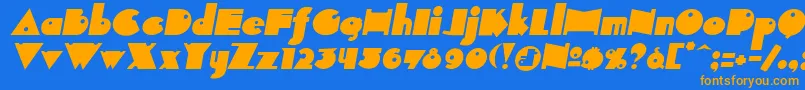 Indepit Font – Orange Fonts on Blue Background