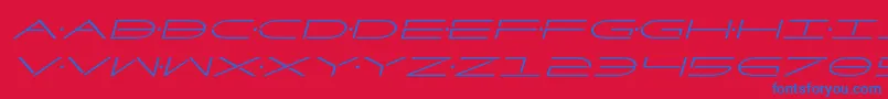 Factorital-Schriftart – Blaue Schriften auf rotem Hintergrund