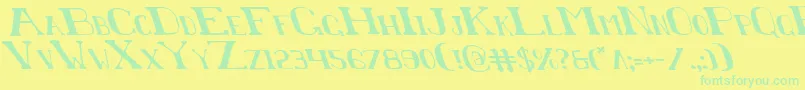 フォントChardinl – 黄色い背景に緑の文字