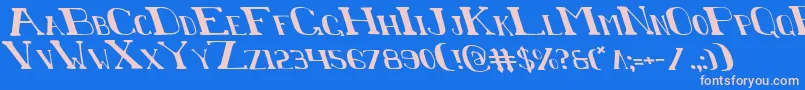 フォントChardinl – ピンクの文字、青い背景