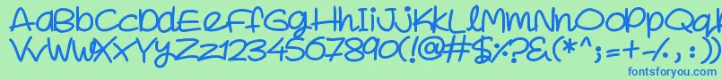 SuperSweet Font – Blue Fonts on Green Background