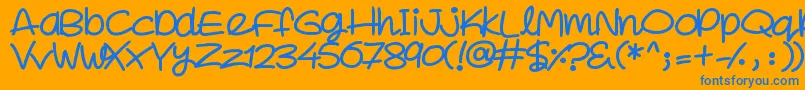 SuperSweet Font – Blue Fonts on Orange Background