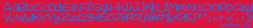 SuperSweet Font – Blue Fonts on Red Background