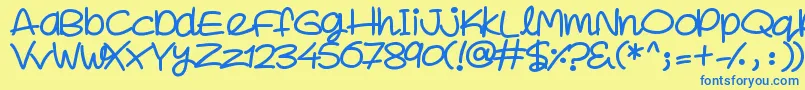 SuperSweet Font – Blue Fonts on Yellow Background