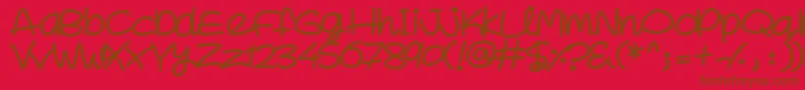 SuperSweet Font – Brown Fonts on Red Background