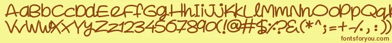SuperSweet Font – Brown Fonts on Yellow Background