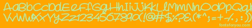 SuperSweet-fontti – vihreät fontit oranssilla taustalla