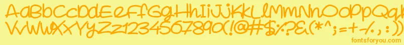SuperSweet Font – Orange Fonts on Yellow Background