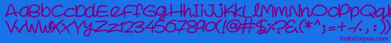 SuperSweet-Schriftart – Violette Schriften auf blauem Hintergrund