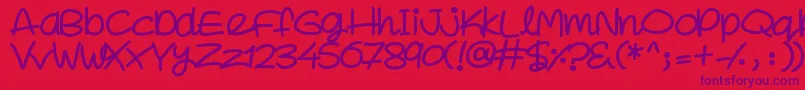 SuperSweet Font – Purple Fonts on Red Background