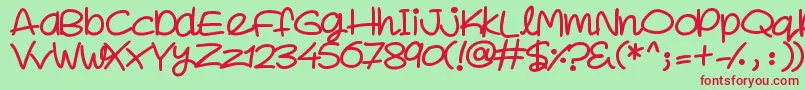 SuperSweet Font – Red Fonts on Green Background