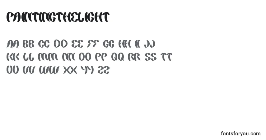 Шрифт PaintingTheLight – алфавит, цифры, специальные символы