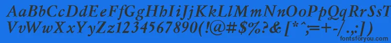 MyslcttBolditalic Font – Black Fonts on Blue Background