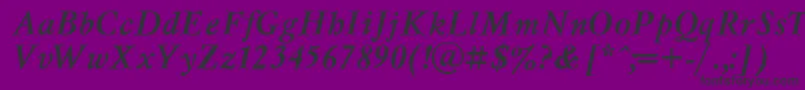 MyslcttBolditalic-Schriftart – Schwarze Schriften auf violettem Hintergrund