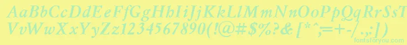 MyslcttBolditalic Font – Green Fonts on Yellow Background