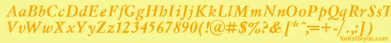 MyslcttBolditalic Font – Orange Fonts on Yellow Background