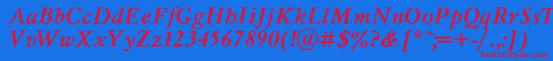 MyslcttBolditalic Font – Red Fonts on Blue Background